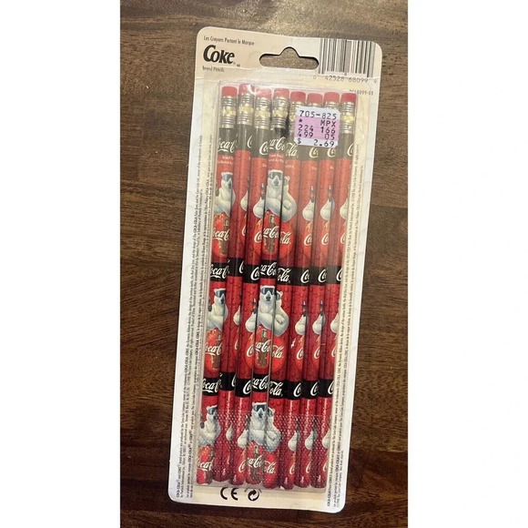 Vintage 1998 COCA-COLA 8-Pack Polar Bear No 2 Pencils No. 68099 NEW - Picture 2 of 2